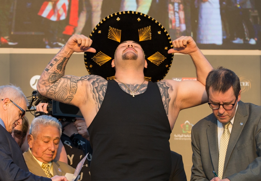 andy ruiz vs. anthony joshua 2 weigh in results & photos